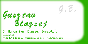 gusztav blazsej business card